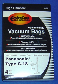 PANASONIC HEPA DISPOSABLE ALLERGEN BAGS TYPE C18 4 PK